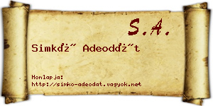 Simkó Adeodát névjegykártya